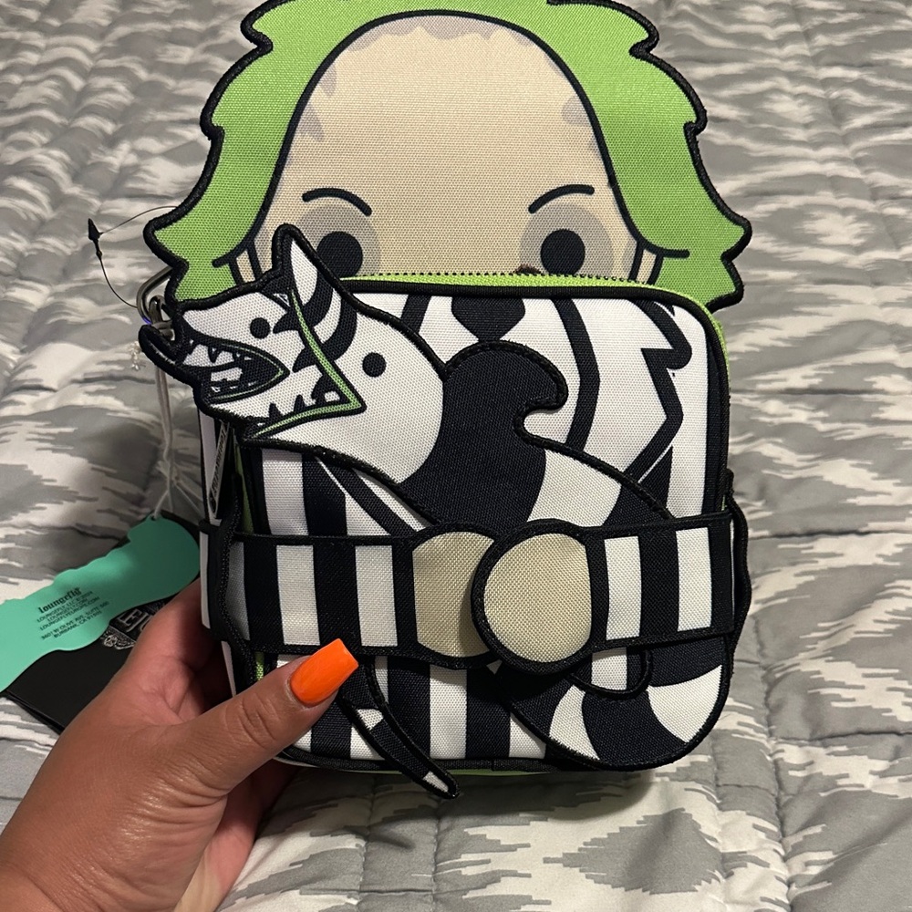 Loungefly Black and White Crossbody Bag